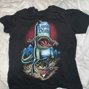 Liquid Death t-shirt graphic dinosaur shirt size toddler 3T